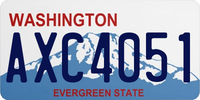 WA license plate AXC4051