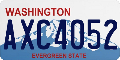 WA license plate AXC4052