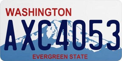 WA license plate AXC4053