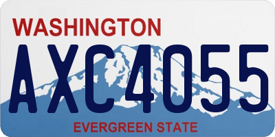 WA license plate AXC4055