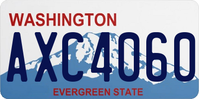 WA license plate AXC4060