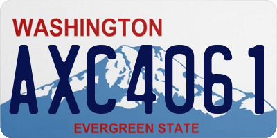 WA license plate AXC4061