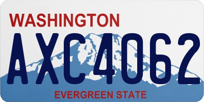WA license plate AXC4062