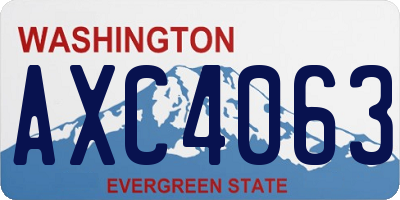 WA license plate AXC4063