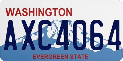 WA license plate AXC4064