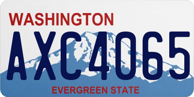 WA license plate AXC4065