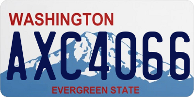 WA license plate AXC4066