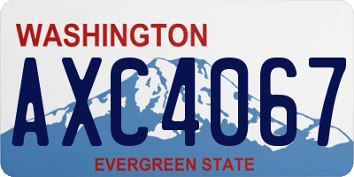 WA license plate AXC4067