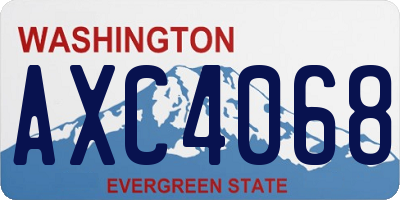 WA license plate AXC4068