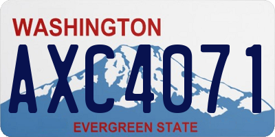 WA license plate AXC4071