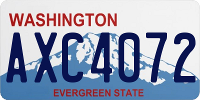 WA license plate AXC4072