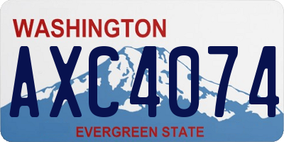 WA license plate AXC4074