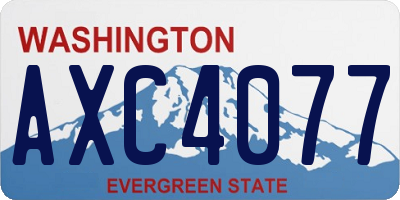 WA license plate AXC4077