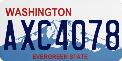 WA license plate AXC4078