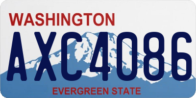 WA license plate AXC4086