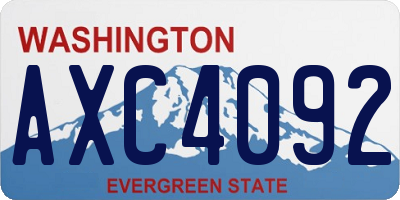 WA license plate AXC4092