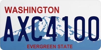 WA license plate AXC4100