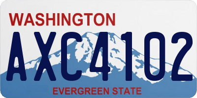 WA license plate AXC4102
