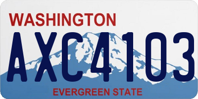WA license plate AXC4103