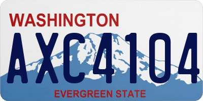 WA license plate AXC4104