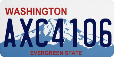 WA license plate AXC4106