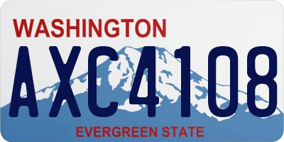 WA license plate AXC4108