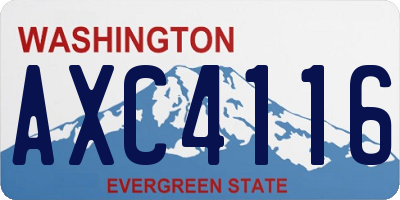 WA license plate AXC4116