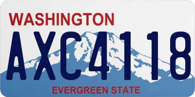 WA license plate AXC4118