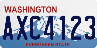 WA license plate AXC4123