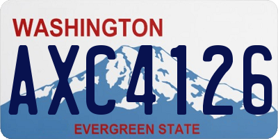 WA license plate AXC4126