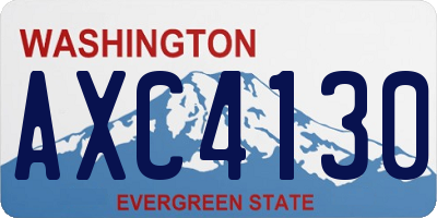 WA license plate AXC4130