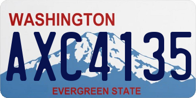 WA license plate AXC4135