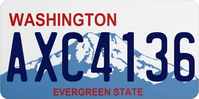 WA license plate AXC4136