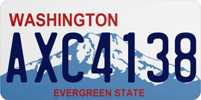 WA license plate AXC4138