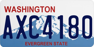 WA license plate AXC4180