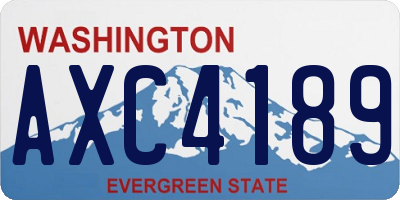 WA license plate AXC4189