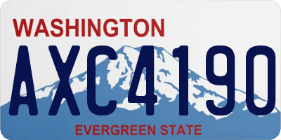 WA license plate AXC4190