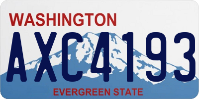 WA license plate AXC4193