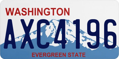 WA license plate AXC4196