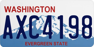 WA license plate AXC4198