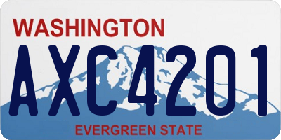 WA license plate AXC4201