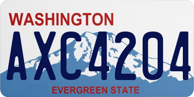 WA license plate AXC4204