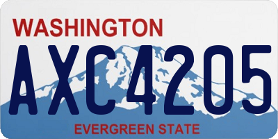 WA license plate AXC4205