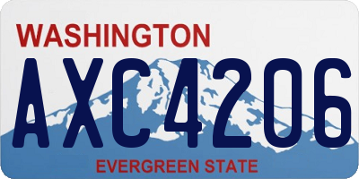 WA license plate AXC4206
