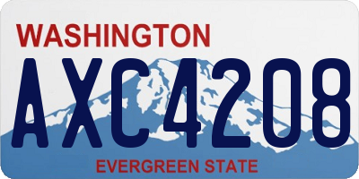 WA license plate AXC4208