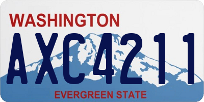 WA license plate AXC4211