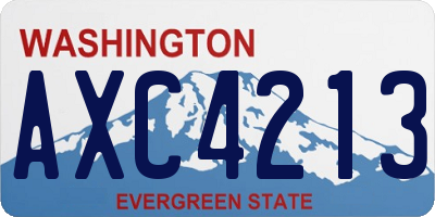 WA license plate AXC4213