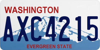 WA license plate AXC4215