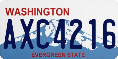 WA license plate AXC4216