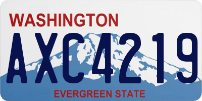 WA license plate AXC4219